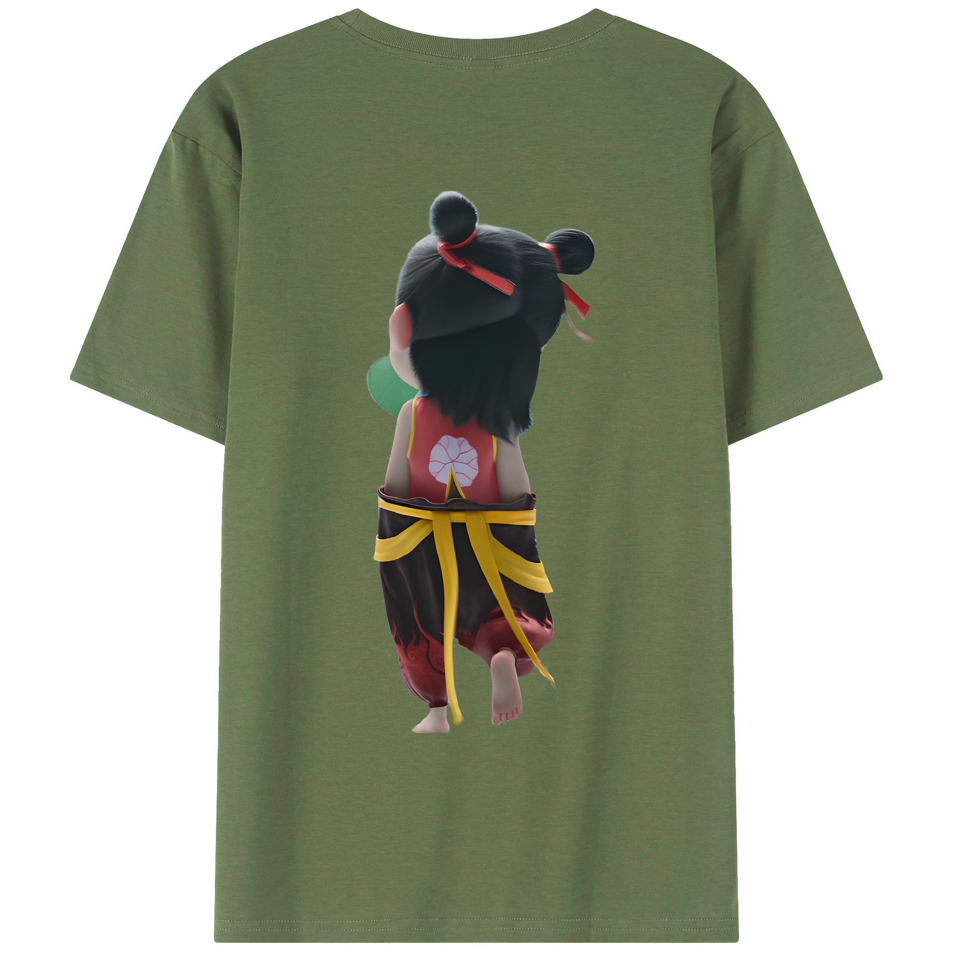 （画像用） Ne Zha 2 ナタ 魔童の大暴れ 綿100％ メンズ半袖Tシャツ（バックプリント） 通気性